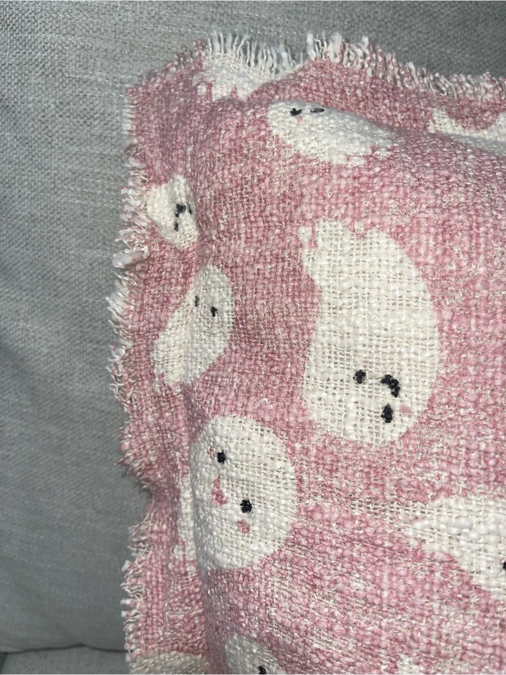 Cynthia Rowley Pink Ghost Halloween Pillow 20x20 NWOT